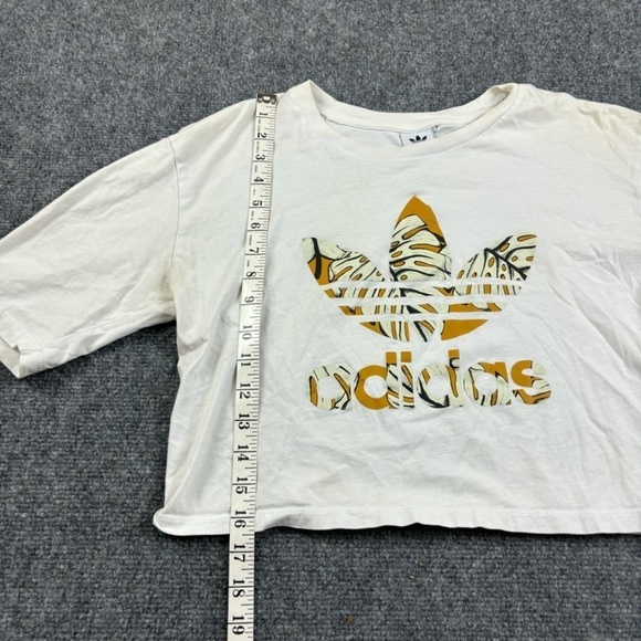 ADIDAS Women’s Logo Cropped T-Shirt Trefoil Logo w/Palms size: Medium - Picture 8 of 8